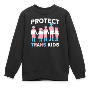 Protéger le Mois de la fierté LGBT Trans CSD - Sweat Premium enfant bio - noir - Devant - AI Model Kid Female (0cm)