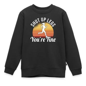 Coureurs de marathon courant semi-marathon disant - Sweat Premium enfant bio - noir - Devant - AI Model Kid Female (0cm)