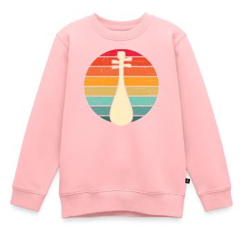 Biwa Asiatisches RETRO Streich Instrument - Kinder Premium Organic Sweatshirt - Rosa - Vorne - AI Model Kid Female (0cm)