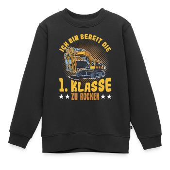 Bagger Schulbeginn Schulanfänger Schulkind - Kinder Premium Organic Sweatshirt - Schwarz - Vorne - AI Model Kid Female (0cm)