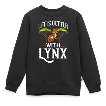 Luchse Tier Rotluchs Kanada Lynx Eurasischer Luchs - Kinder Premium Organic Sweatshirt - Schwarz - Vorne - AI Model Kid Female (0cm)