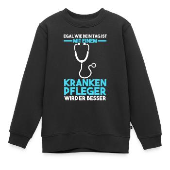 Krankenpflege Pflegekraft Krankenpfleger - Kinder Premium Organic Sweatshirt - Schwarz - Vorne - AI Model Kid Female (0cm)
