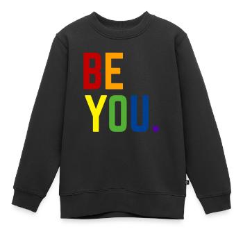 Be you LGBTQ+ Gay Pride Regenbogen CSD Coming Out - Kinder Premium Organic Sweatshirt - Schwarz - Vorne - AI Model Kid Female (0cm)