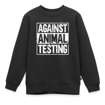 Gegen Tierversuche - Tierrechtsaktivist Tierheim - Kinder Premium Organic Sweatshirt - Schwarz - Vorne - AI Model Kid Female (0cm)