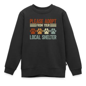 Dog Animal Welfare Animal Rescue Activiste Refuge pour animaux - Sweat Premium enfant bio - noir - Devant - AI Model Kid Female (0cm)