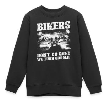 Bikers Don't Go Grey We Turn Chrome Biker Dad - Kinder Premium Organic Sweatshirt - Schwarz - Vorne - AI Model Kid Female (0cm)