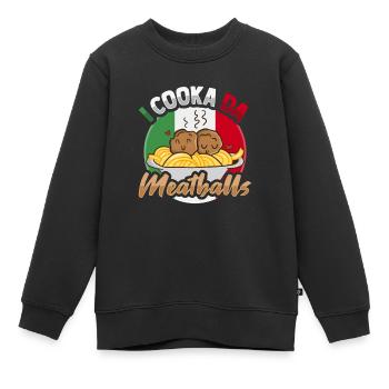 Italienische Frikadelle Italienische Küche - Kinder Premium Organic Sweatshirt - Schwarz - Vorne - AI Model Kid Female (0cm)