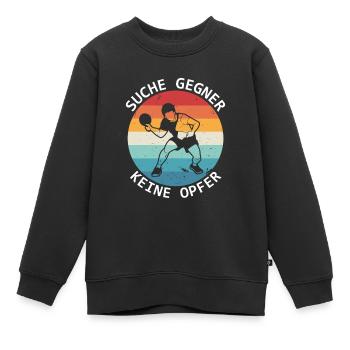 Tischtennis Suche Gegner Keine Opfer - Kinder Premium Organic Sweatshirt - Schwarz - Vorne - AI Model Kid Female (0cm)