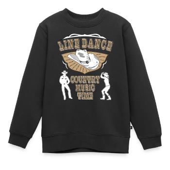 LINE DANCE COUNTRY MUSIC TIME - Sweat Premium enfant bio - noir - Devant - AI Model Kid Female (0cm)