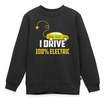Je conduis 100% mobilité électrique EV conducteur de voiture - Sweat Premium enfant bio - noir - Devant - AI Model Kid Female (0cm)