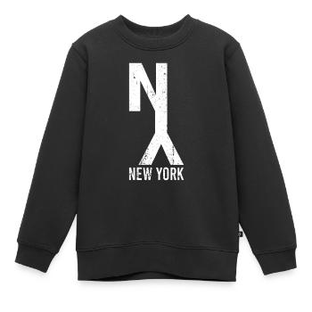 New York - Kinder Premium Organic Sweatshirt - Schwarz - Vorne - AI Model Kid Female (0cm)
