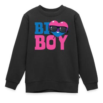 Bisexual Bi Pride Flag Heart Bi - Kinder Premium Organic Sweatshirt - Schwarz - Vorne - AI Model Kid Female (0cm)
