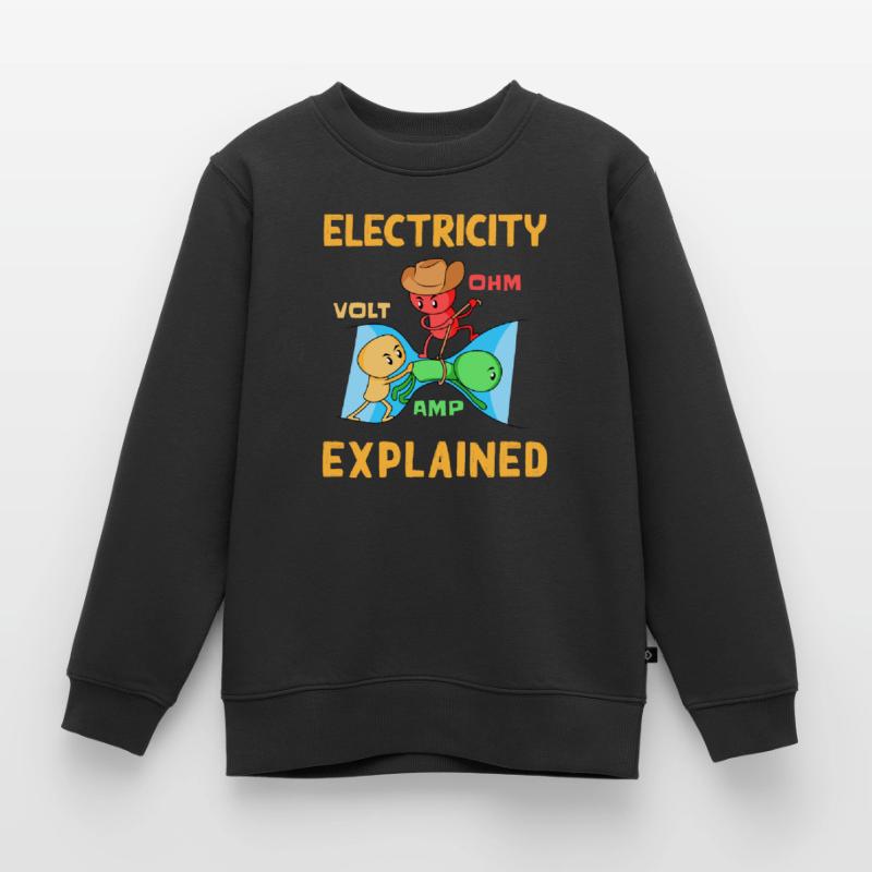 Electrician Electrical Engineer Electronics Technician Kids Premium Organic Sweatshirt