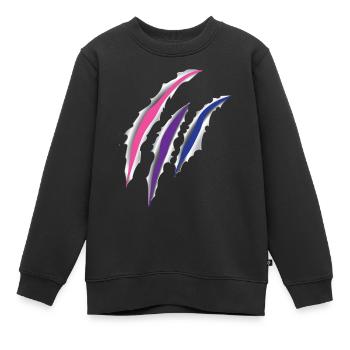 Bisexuel Bi Pride Flag Scratch - Sweat Premium enfant bio - noir - Devant - AI Model Kid Female (0cm)
