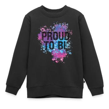 Bisexual Bi Pride Flag Watercolor - Kinder Premium Organic Sweatshirt - Schwarz - Vorne - AI Model Kid Female (0cm)