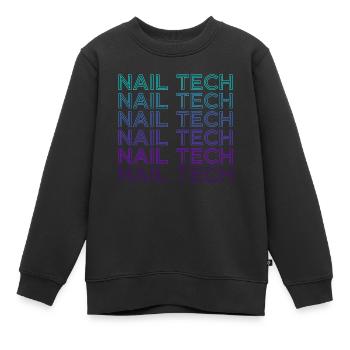 Nail Tech Esthéticienne Nail Technician Rétro - Sweat Premium enfant bio - noir - Devant - AI Model Kid Female (0cm)