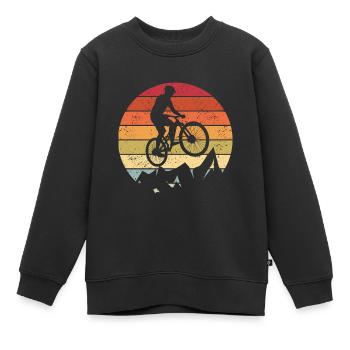 Vintage MTB Mountainbike Geschenk BMX Zubehör - Kinder Premium Organic Sweatshirt - Schwarz - Vorne - AI Model Kid Female (0cm)