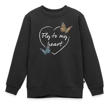 Schmetterlinge Gartenarbeit Floristik - Kinder Premium Organic Sweatshirt - Schwarz - Vorne - AI Model Kid Female (0cm)