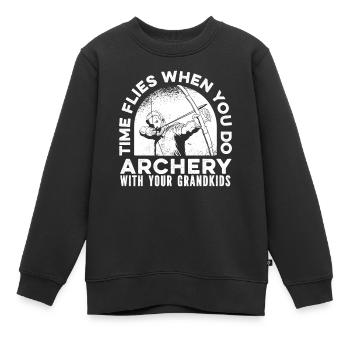 Tir à l’arc Flèche Tir à l’arc Tir à l’arc - Sweat Premium enfant bio - noir - Devant - AI Model Kid Female (0cm)