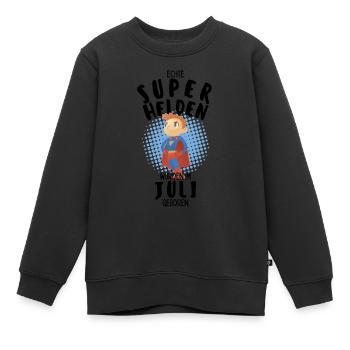 Echte Superhelden wurden im Juli geboren Junge - Kinder Premium Organic Sweatshirt - Schwarz - Vorne - AI Model Kid Female (0cm)