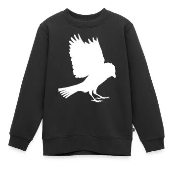white sparrow - Kids Premium Organic Sweatshirt - black - Front - AI Model Kid Female (0cm)