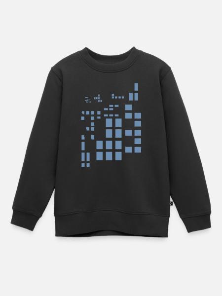 Pixel Pixelworld Abstrakt City Kypto Style Muster - Kinder Premium Organic Sweatshirt - Schwarz