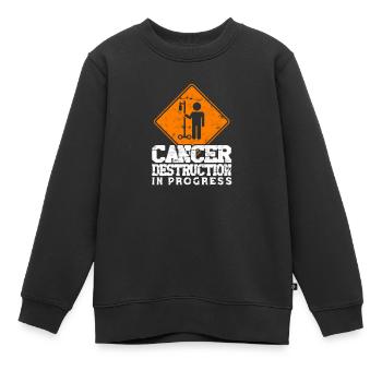 Cancer destruction in progress - Chemo Hospital - Kids Premium Organic Sweatshirt - black - Front - AI Model Kid Female (0cm)