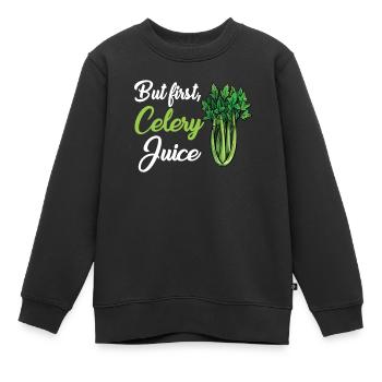 Jus de céleri - Sweat Premium enfant bio - noir - Devant - AI Model Kid Female (0cm)