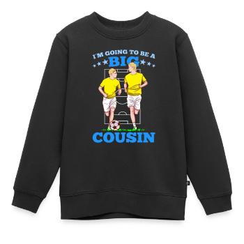 Promoted to Big Cousin Soccer I'm Going To Be - Kinder Premium Organic Sweatshirt - Schwarz - Vorne - AI Model Kid Female (0cm)