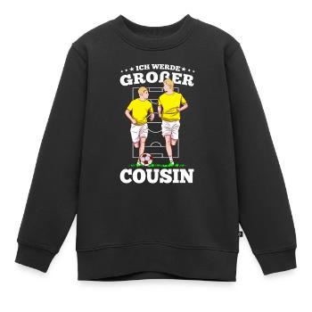 Großer Cousin Ich Werde Fußball Cousins - Kinder Premium Organic Sweatshirt - Schwarz - Vorne - AI Model Kid Female (0cm)