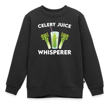 Chuchoteur de jus de céleri - Sweat Premium enfant bio - noir - Devant - AI Model Kid Female (0cm)