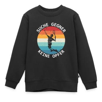 Tennis Recherche Adversaires Pas de victimes Joueurs de tennis - Sweat Premium enfant bio - noir - Devant - AI Model Kid Female (0cm)