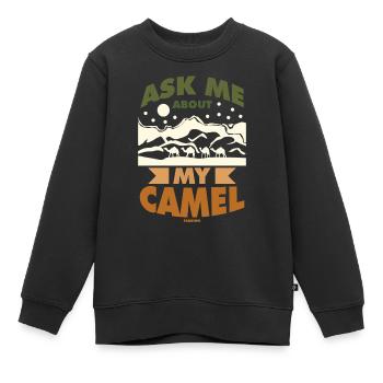 Posez-moi des questions sur mon chameau - Sweat Premium enfant bio - noir - Devant - AI Model Kid Female (0cm)
