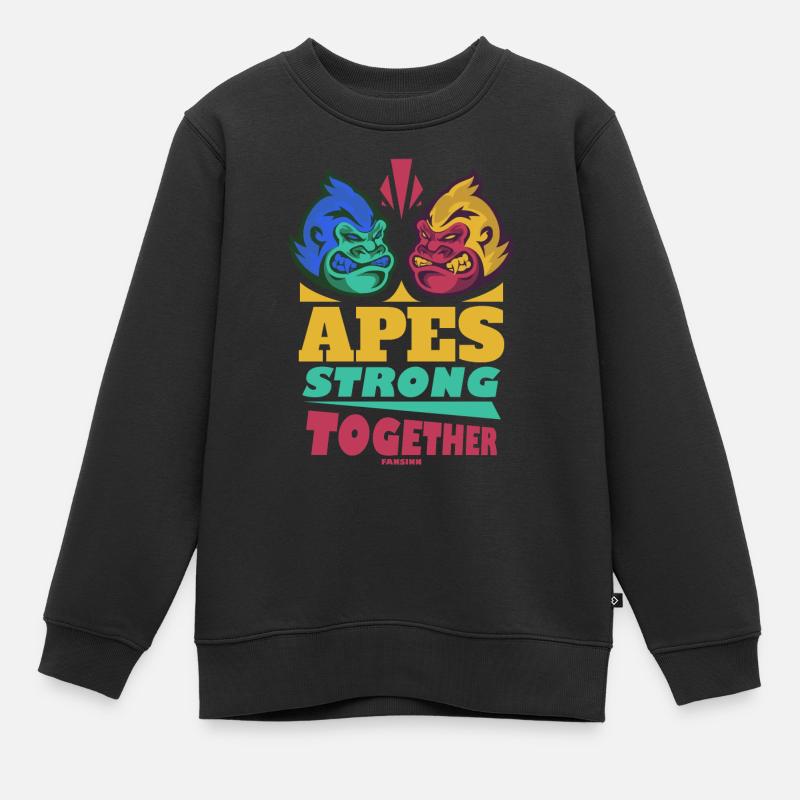 Singes forts ensemble - Sweat Premium enfant bio - noir