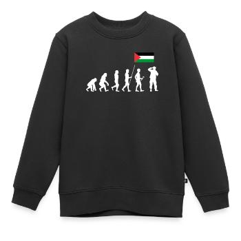 Palästina Geschenk Free Palestine Gaza Streifen - Kinder Premium Organic Sweatshirt - Schwarz - Vorne - AI Model Kid Female (0cm)
