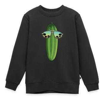 Concombre - Sweat Premium enfant bio - noir - Devant - AI Model Kid Female (0cm)