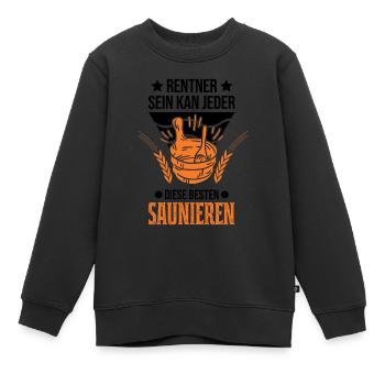 Sauna Rentner Saunieren Opa Saunagänger - Kinder Premium Organic Sweatshirt - Schwarz - Vorne - AI Model Kid Female (0cm)