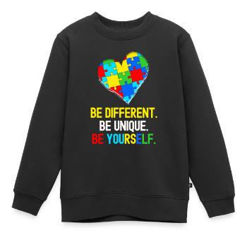 Tshirt autistique Autimus Cadeau Asperger Enfants - Sweat Premium enfant bio - noir - Devant - AI Model Kid Female (0cm)