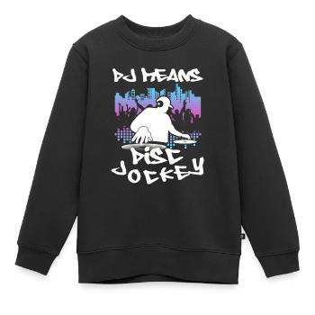 DJ Geschenk Musik Discjockey Disco Techno Rave - Kinder Premium Organic Sweatshirt - Schwarz - Vorne - AI Model Kid Female (0cm)