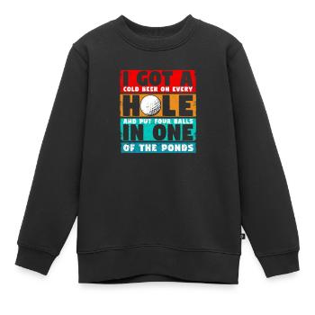 J’ai eu un trou dans un golf amusant golfeur fan golf - Sweat Premium enfant bio - noir - Devant - AI Model Kid Female (0cm)
