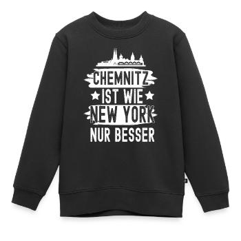 Chemnitz - Kinder Premium Organic Sweatshirt - Schwarz - Vorne - AI Model Kid Female (0cm)