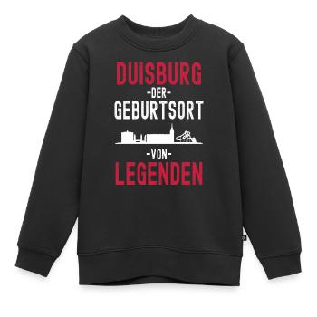 Duisburg - Kinder Premium Organic Sweatshirt - Schwarz - Vorne - AI Model Kid Female (0cm)