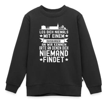 Duisburg - Kinder Premium Organic Sweatshirt - Schwarz - Vorne - AI Model Kid Female (0cm)