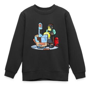 Schweißen Metall Mittelfingerschweisser - Kinder Premium Organic Sweatshirt - Schwarz - Vorne - AI Model Kid Female (0cm)
