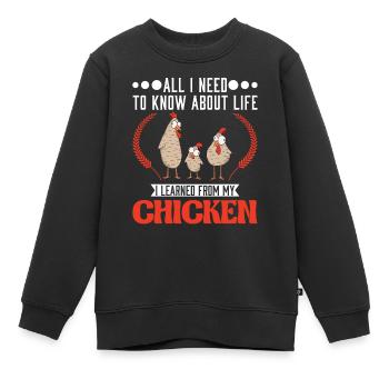 Poulet Disant Poulet Poulet Poulet - Sweat Premium enfant bio - noir - Devant - AI Model Kid Female (0cm)