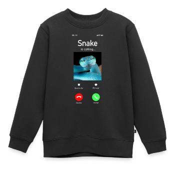 Snake Serpent Phone Display Snake - Kinder Premium Organic Sweatshirt - Schwarz - Vorne - AI Model Kid Female (0cm)