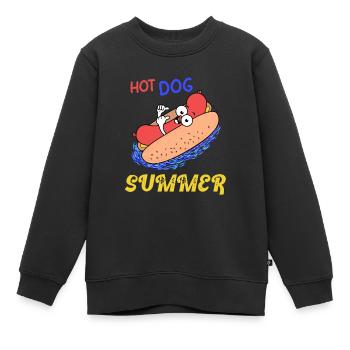 Hotdog Sommerurlaub lustig - Kinder Premium Organic Sweatshirt - Schwarz - Vorne - AI Model Kid Female (0cm)