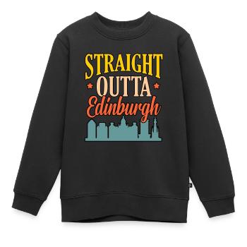 Skyline geschenk Von Edinburgh - Kinder Premium Organic Sweatshirt - Schwarz - Vorne - AI Model Kid Female (0cm)