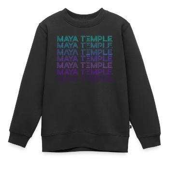 Temple Maya Ancienne Pyramide Maya Aztèques Rétro - Sweat Premium enfant bio - noir - Devant - AI Model Kid Female (0cm)