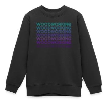 Holzbearbeitung Schreiner Zimmerei Retro - Kinder Premium Organic Sweatshirt - Schwarz - Vorne - AI Model Kid Female (0cm)
